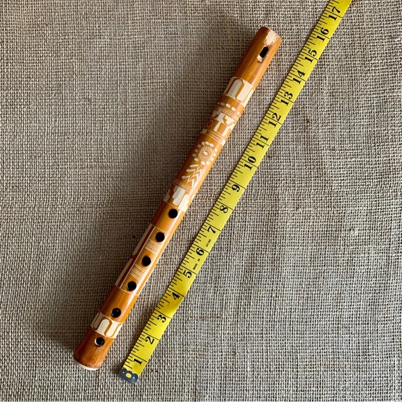 5 Instrument Bundle: 2 Carved Wood Flutes, Pan Flute, Hand Drum & Xylophone - Picture 5 of 15